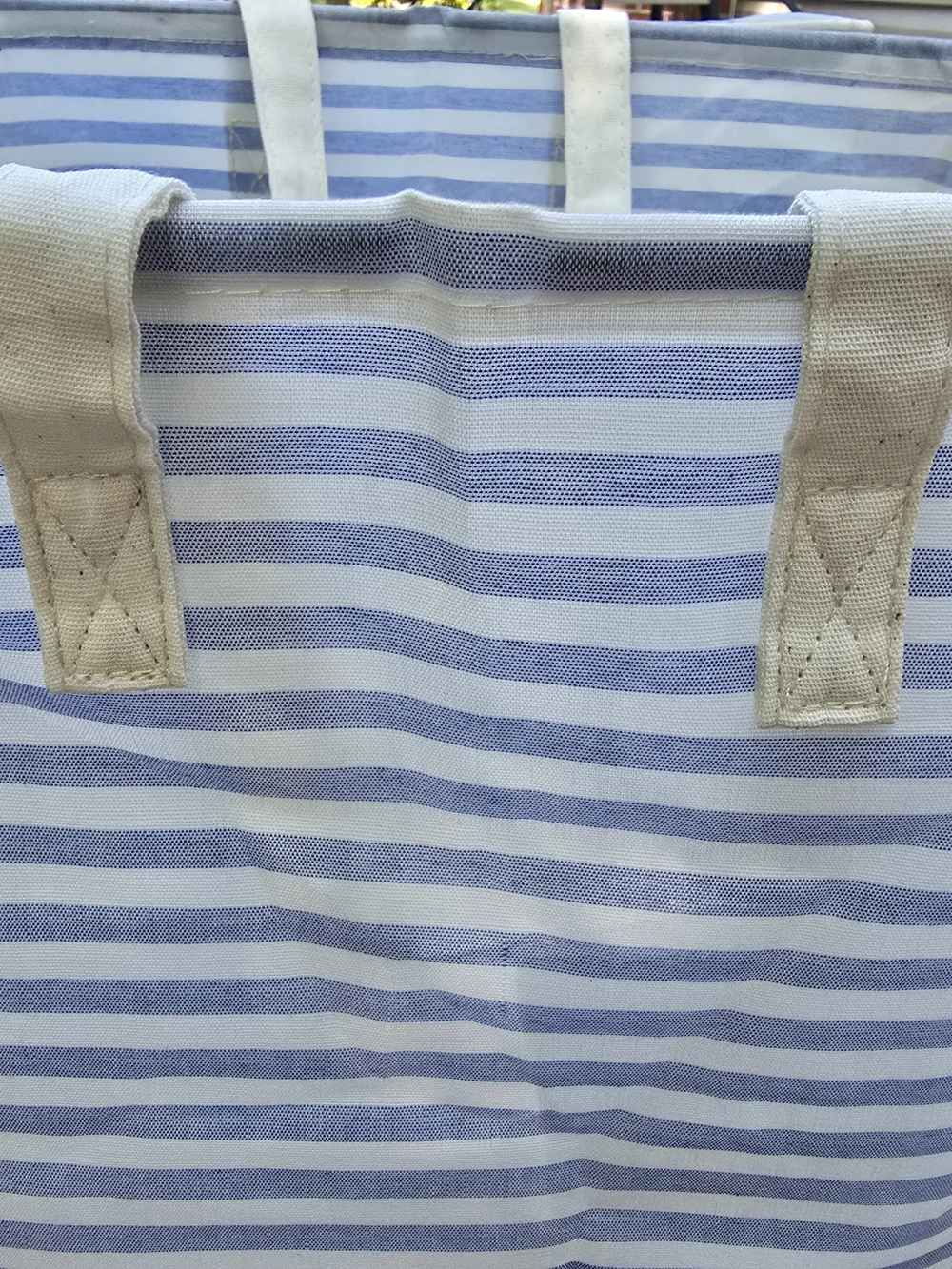 Striped Laundry Hampers - Blue and White (Pair)